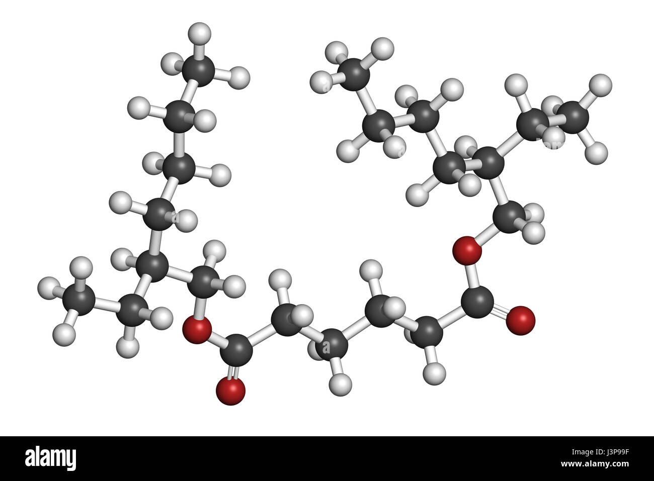 Bis(2-etilhexil) adipate (DEHA, diisooctyl adipate) molécula de  plastificante. Los átomos son representados como esferas con codificación  de color convencional: hidrógeno Fotografía de stock - Alamy