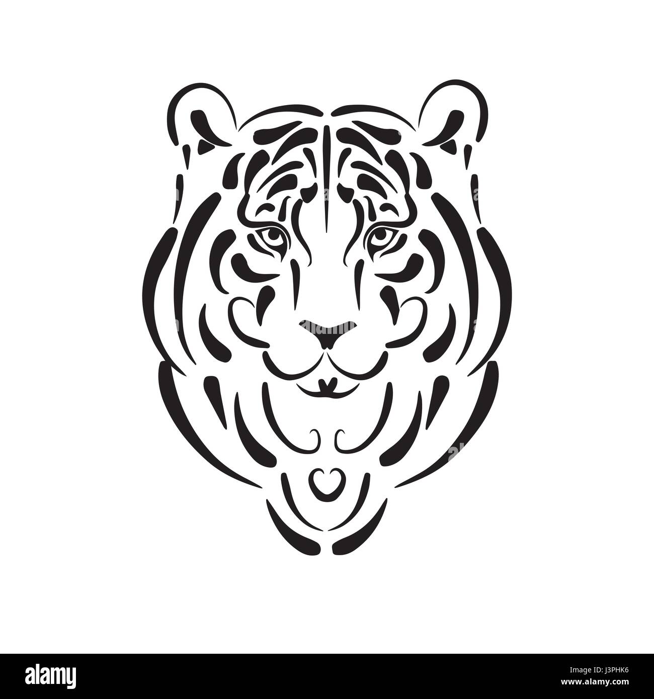 Pintura de la cara del tigre Imágenes de stock en blanco y negro - Alamy