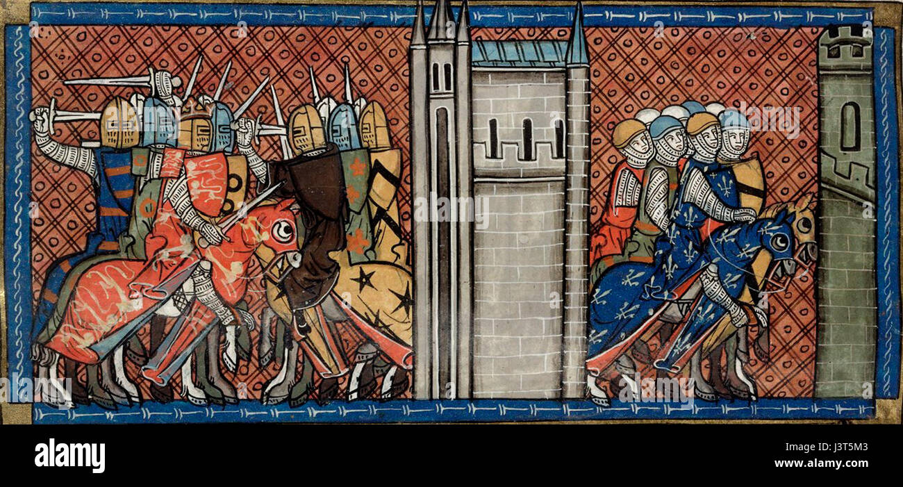 Juan de Inglaterra vs Luis VIII de Francia Foto de stock