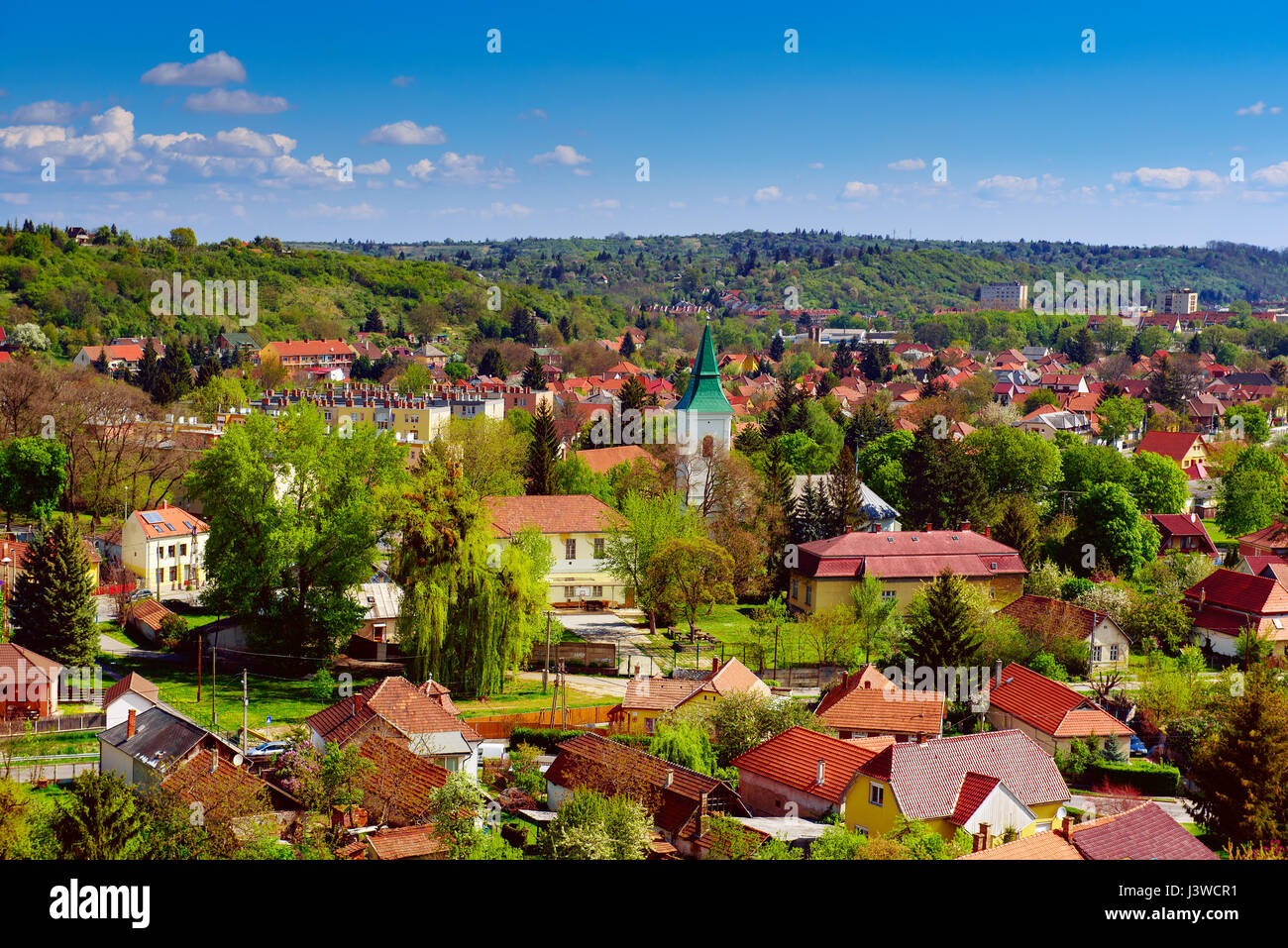 A la vista de la ciudad de Miskolc Foto de stock
