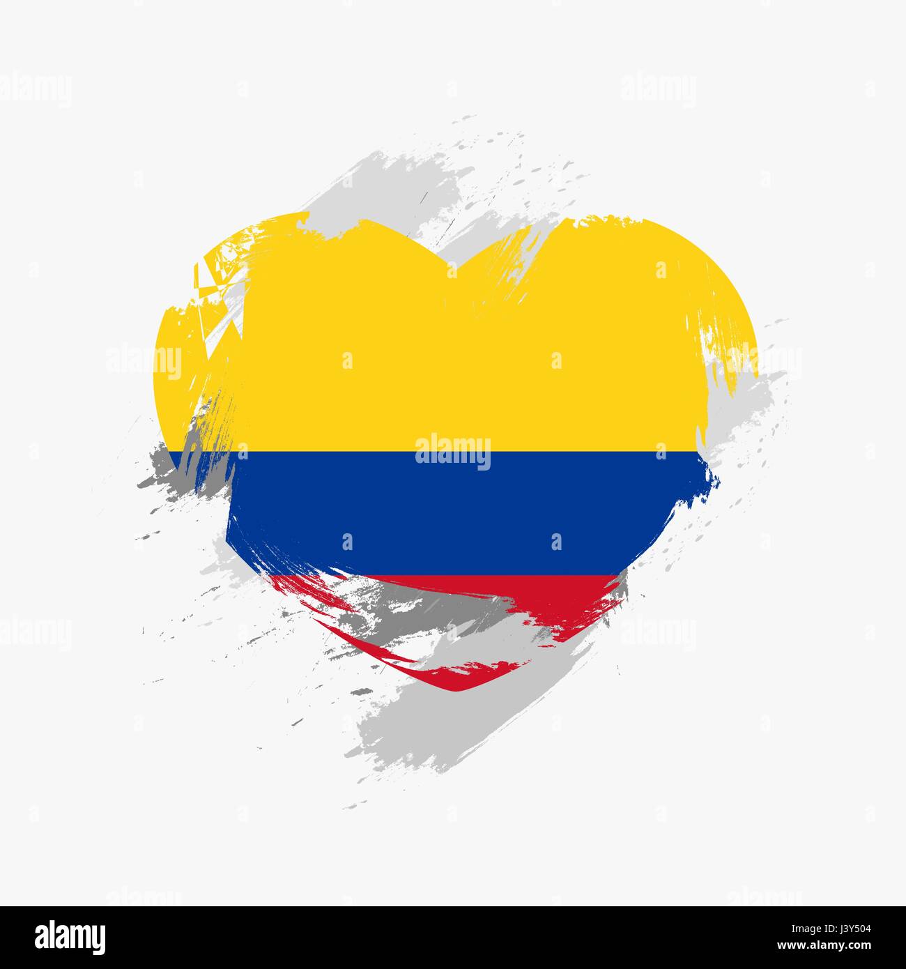 Bandera De Colombia Aislado En El Grunge Corazón Ilustración Vectorial Imagen Vector De Stock