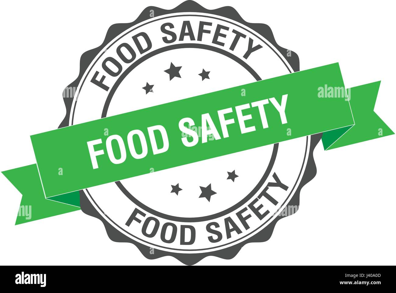 Ilustración de sello de seguridad alimentaria Ilustración del Vector