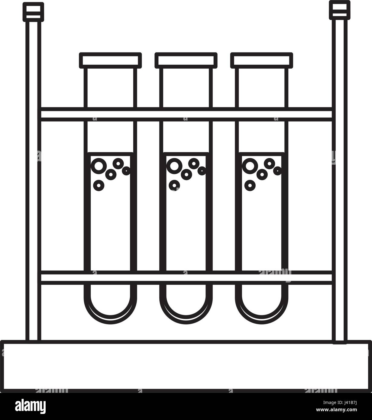 Gradilla para tubos de ensayo de laboratorio línea de equipos de química  Imagen Vector de stock - Alamy