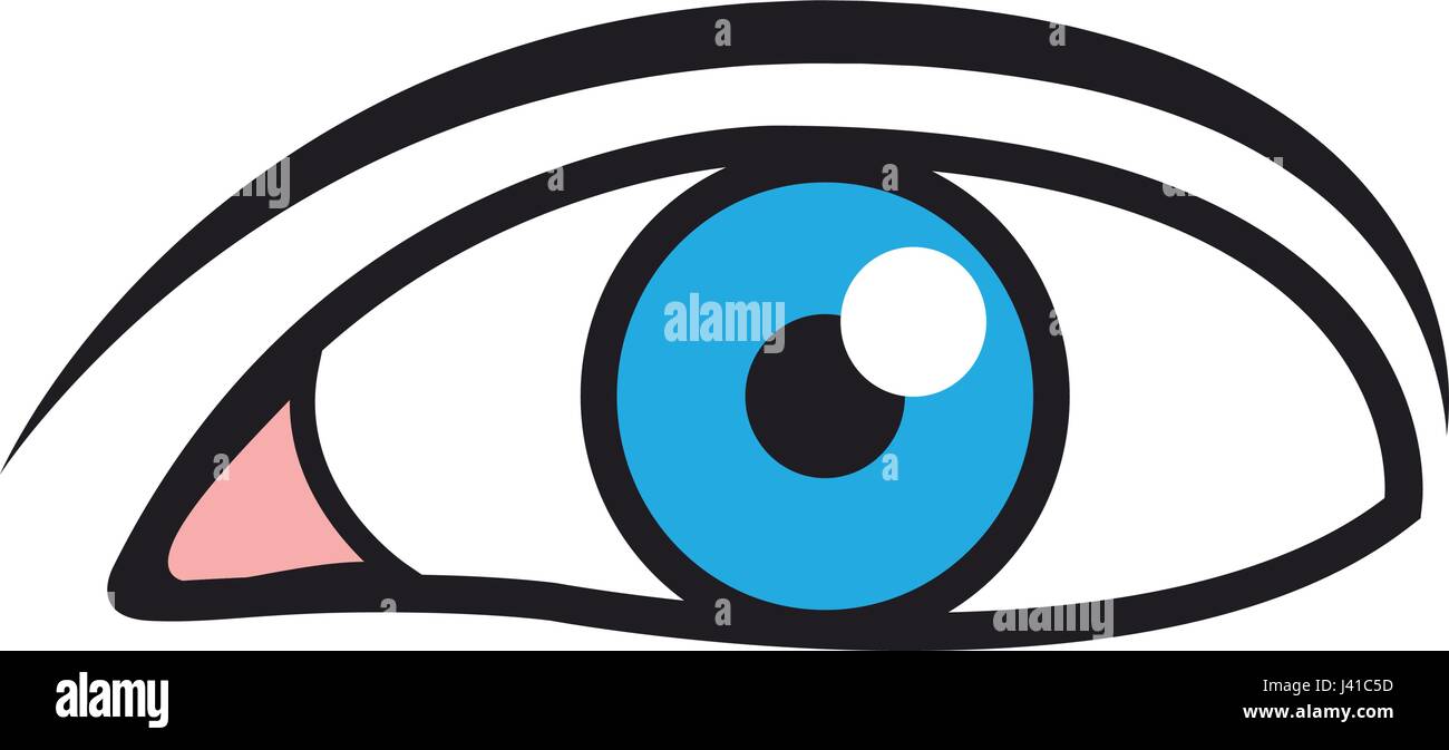 Hembra ojos azules estilo de dibujos animados Imagen Vector de stock - Alamy