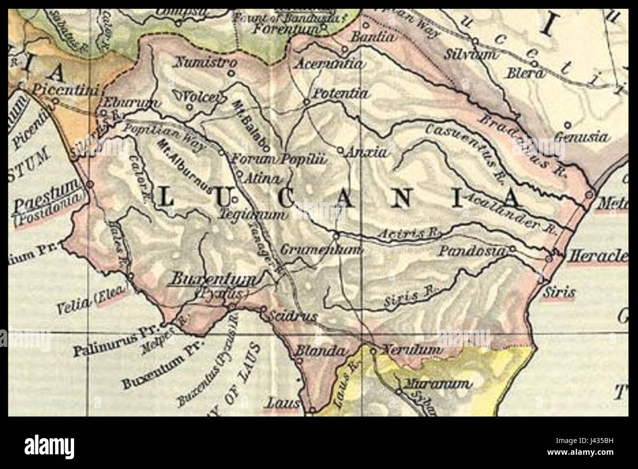 Mapa de Lucania Fotografía de stock Alamy