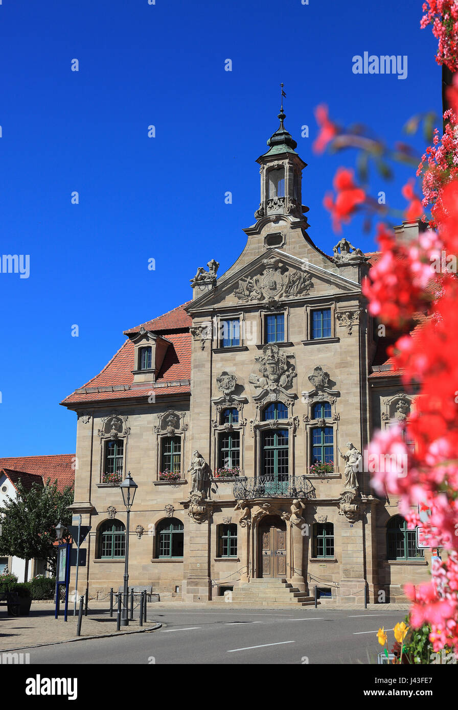Ayuntamiento, localidad de Ellingen, Middle Franconia, Mittelfranken, Baviera, Alemania Foto de stock