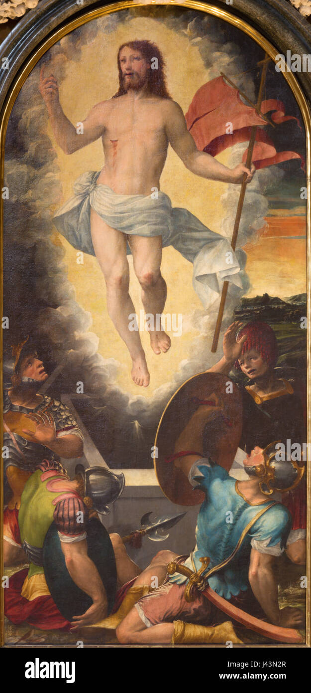 Turín, Italia - 13 de marzo de 2017: la pintura de Jesús resucitado en la  Cattedrale di San Giovanni Battista de Giacomo Rossignolo (1524 - 1604  Fotografía de stock - Alamy