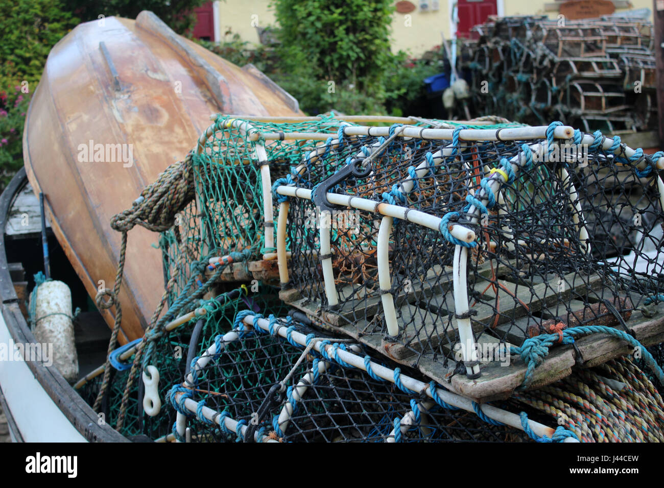 La industria de la pesca de langosta Foto de stock