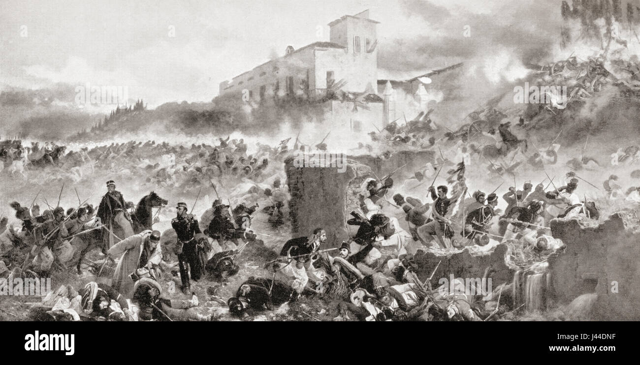 La batalla de Solferino, aka batalla de Solferino y San Martino, Reino de Lombardy-Venetia, 24 de junio de 1859. La historia de Hutchinson de las Naciones, publicado en 1915. Foto de stock