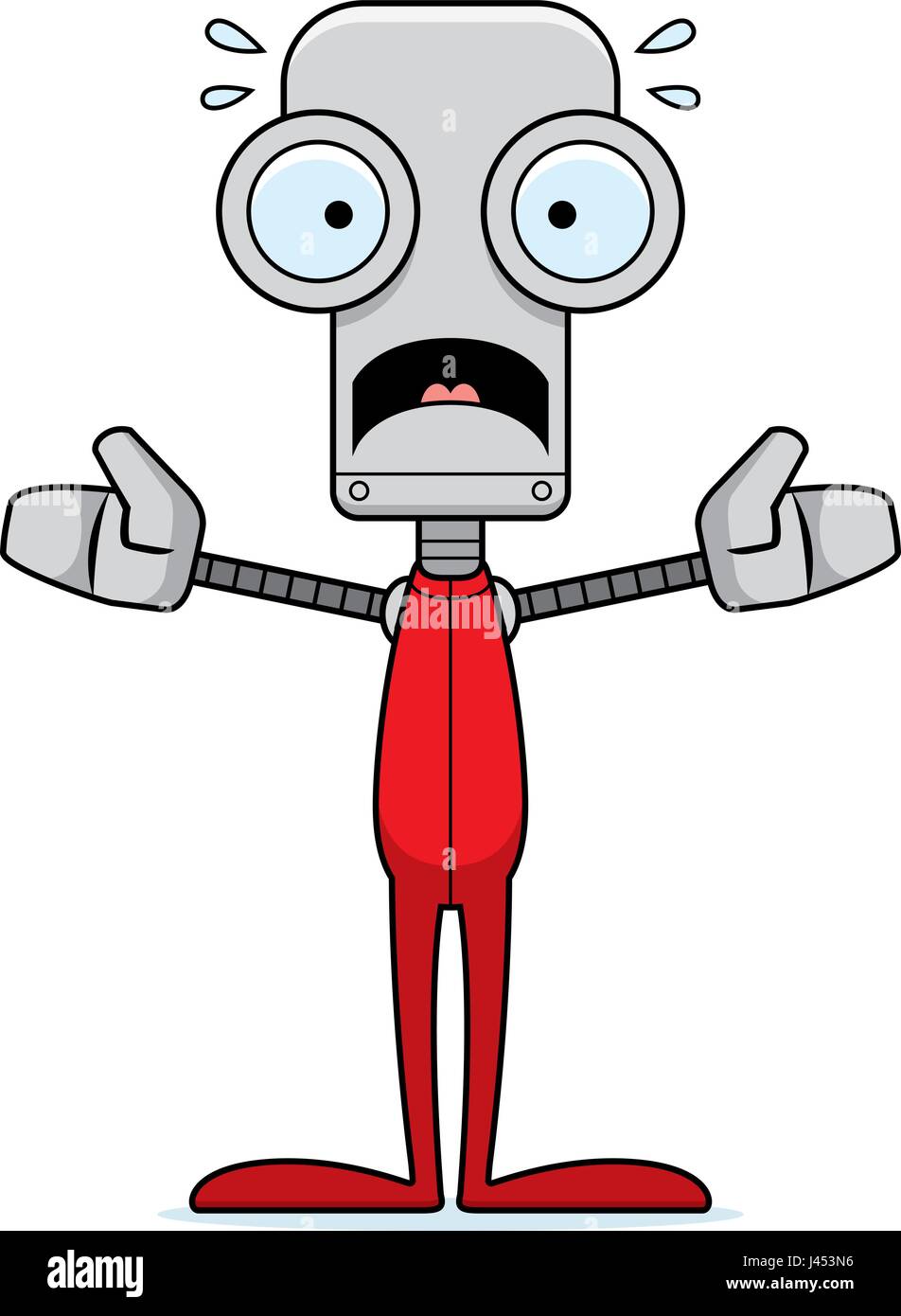 Un robot de dibujos animados mirando asustada en pijama Imagen Vector de  stock - Alamy