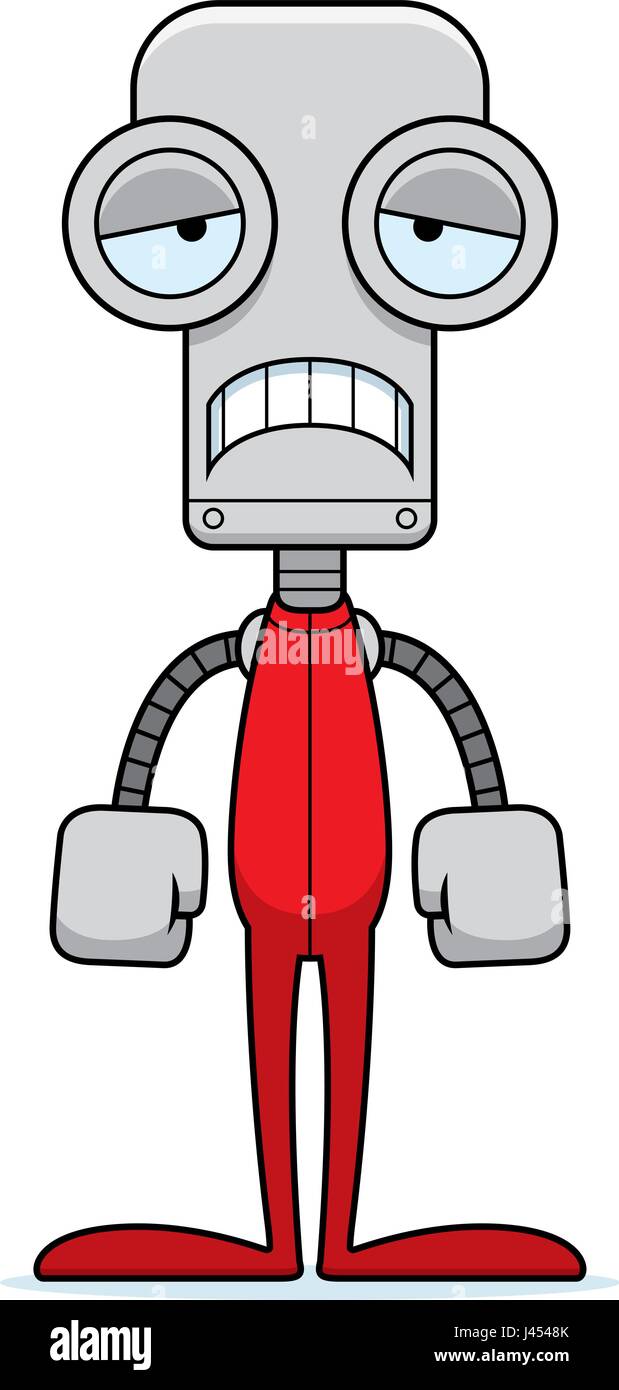 Un robot de dibujos animados buscando triste en pijama Imagen Vector de  stock - Alamy