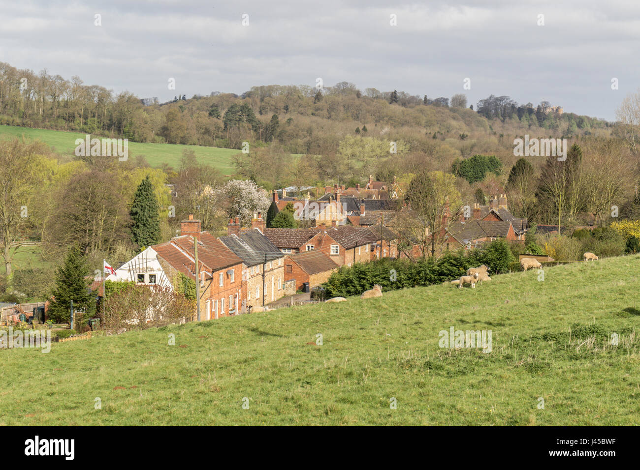 La pequeña aldea de Knipton Belvoir, en la parroquia de Leicestershire en el Reino Unido. Knipton también está situado dentro del Valle de Belvoir Foto de stock