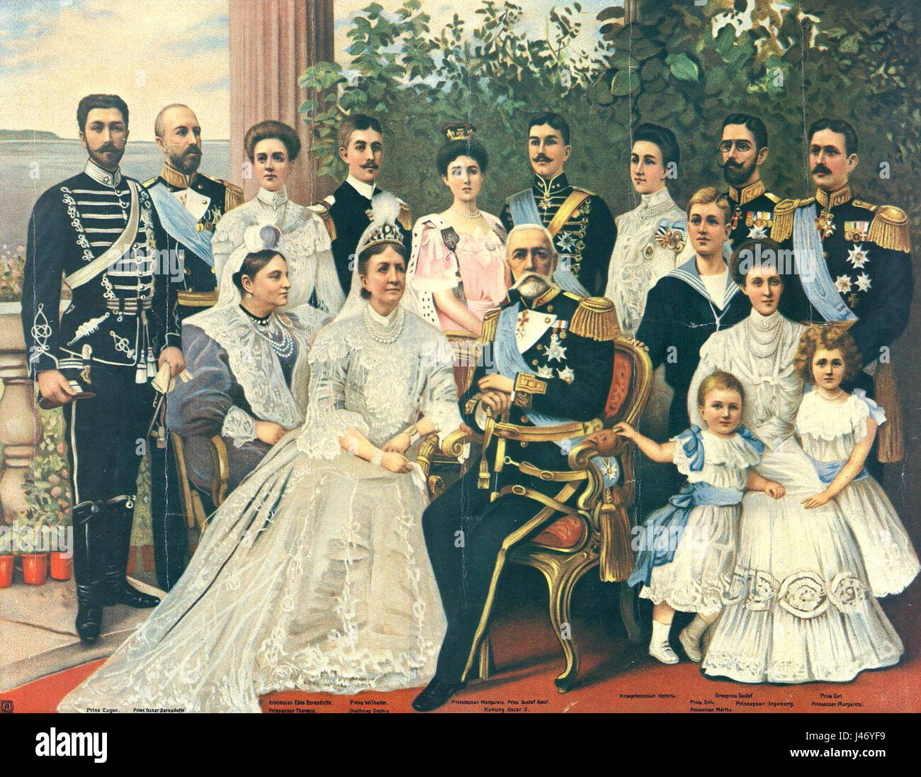 Oscar II de Suecia y familia 1905 Foto de stock