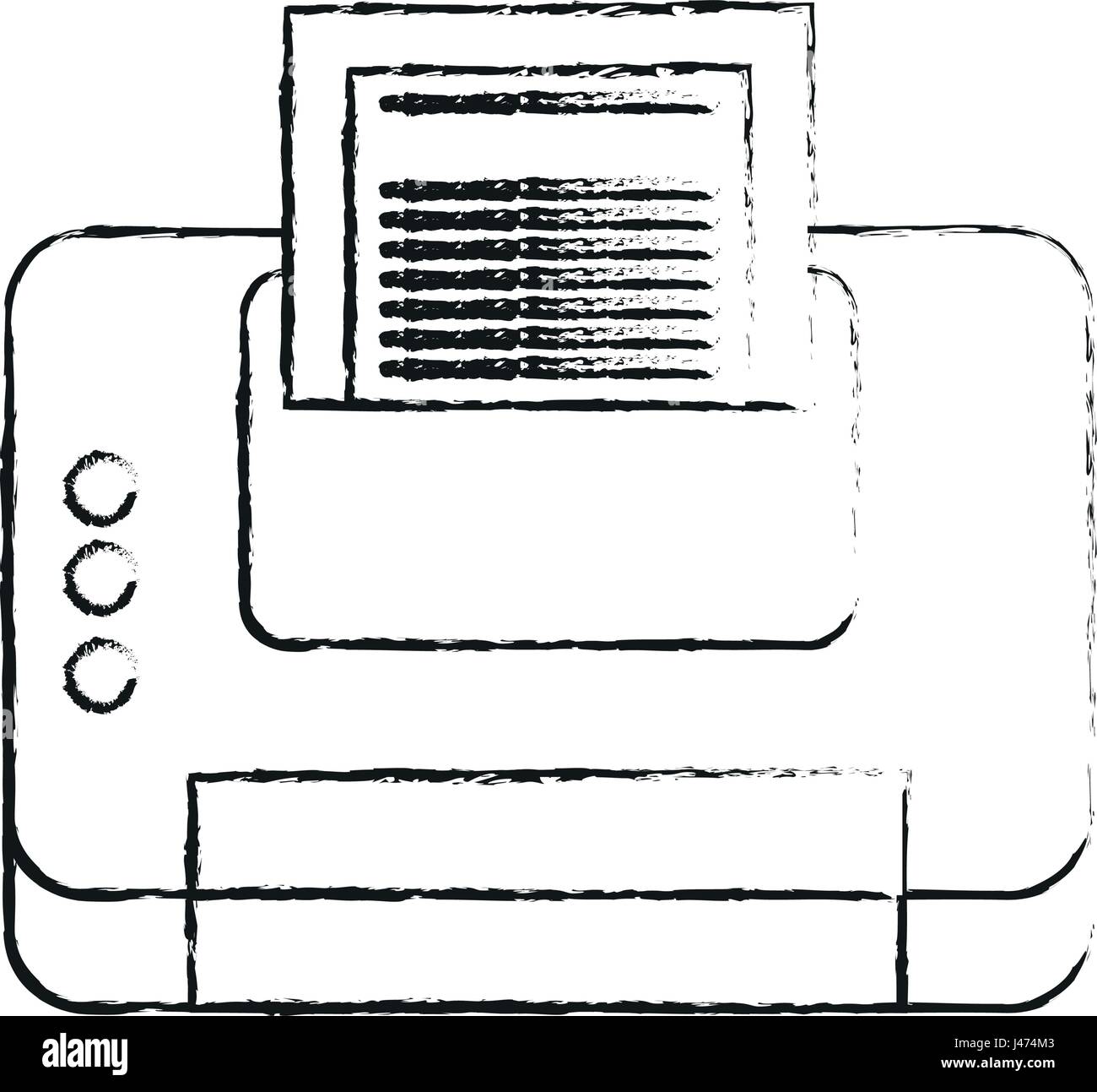 Cartoon silueta borrosa dispositivo con hojas de papel de la impresora  Imagen Vector de stock - Alamy