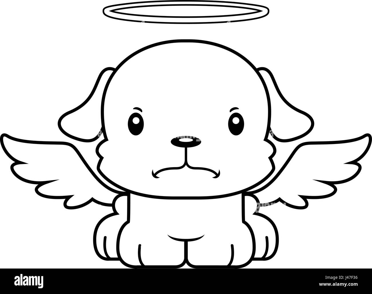 Una caricatura ángel cachorro con enojo Imagen Vector de stock - Alamy