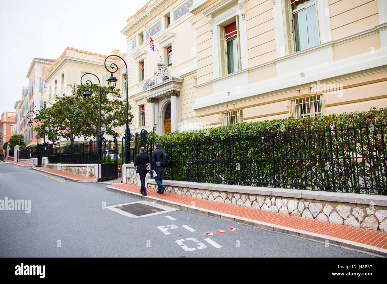 Ministerio de la construcción del Estado, ubicado en Le Rocher, Monte Carlo, Monaco Foto de stock