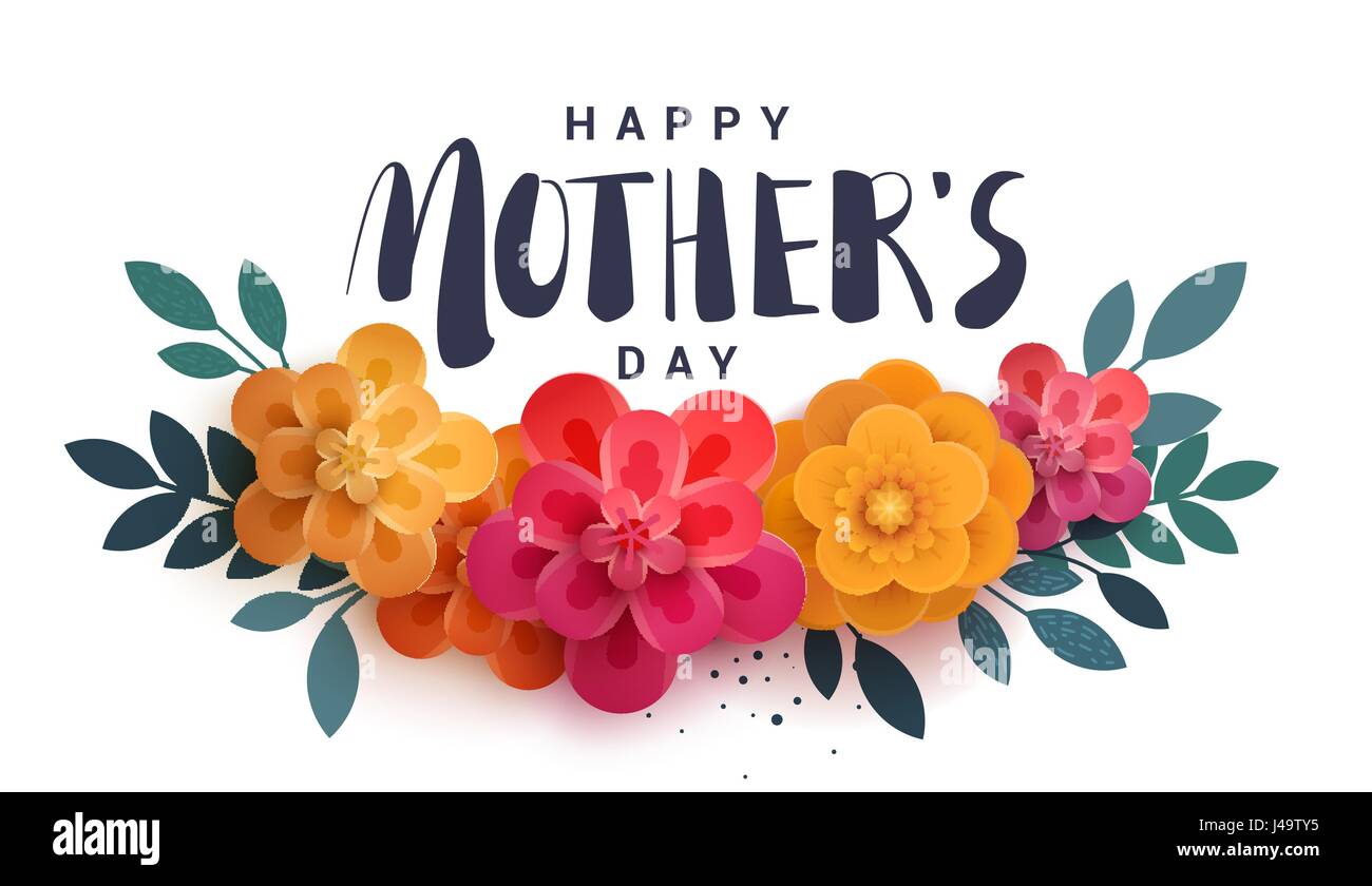 Feliz Día de la madre las letras sobre un blanco. Ilustración brillante