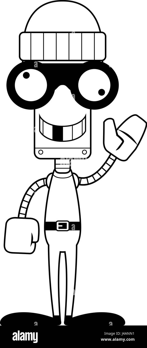 Una caricatura ladrón busca robot tonto Imagen Vector de stock - Alamy