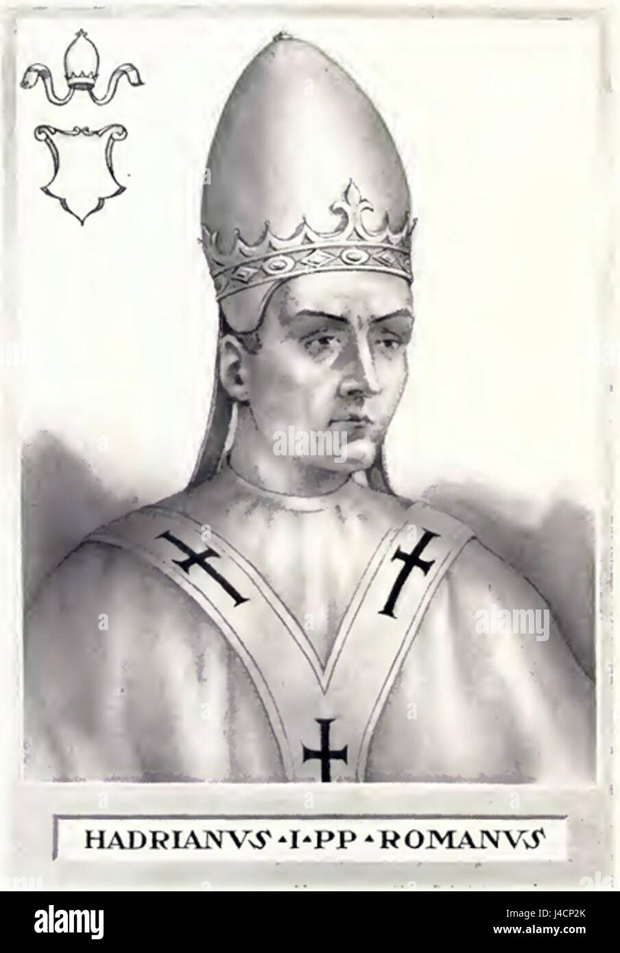 El Papa Adriano I Ilustración Fotografía de stock - Alamy