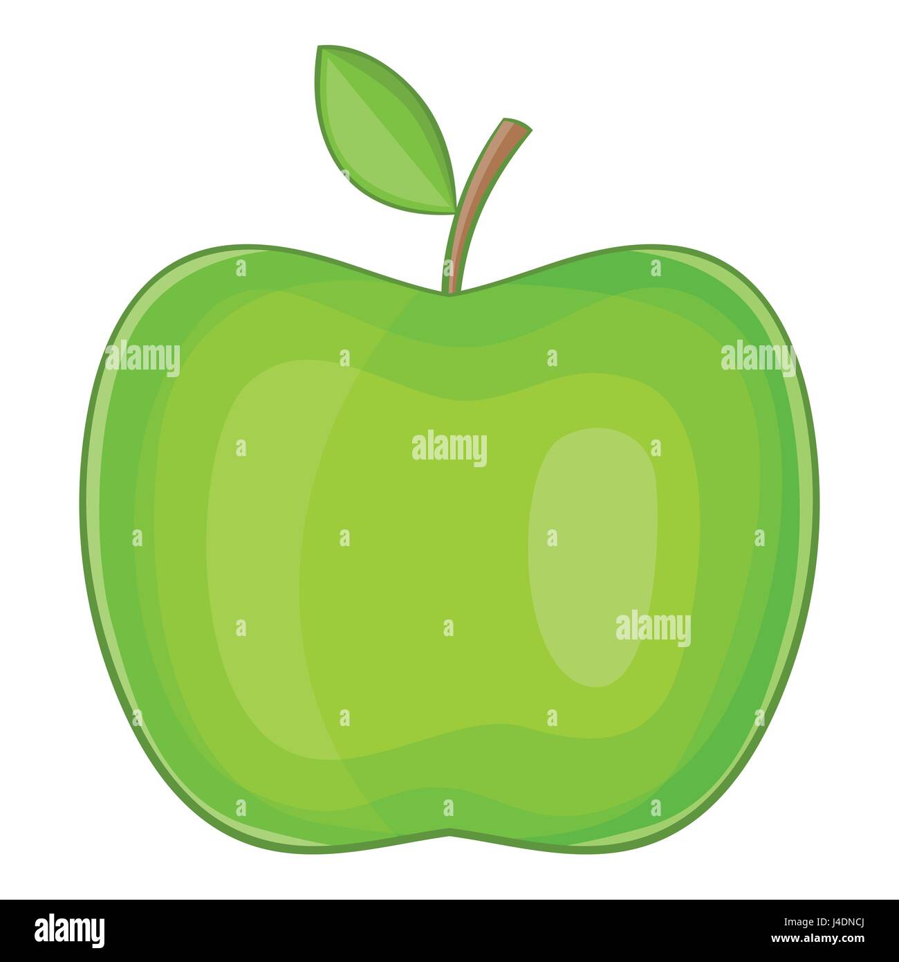 Gran Manzana Verde Icono De Estilo De Dibujos Animados Imagen Vector