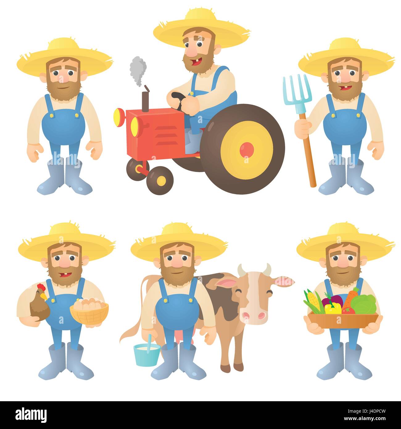 Concepto De Agricultor Estilo De Dibujos Animados Imagen Vector De Stock Alamy