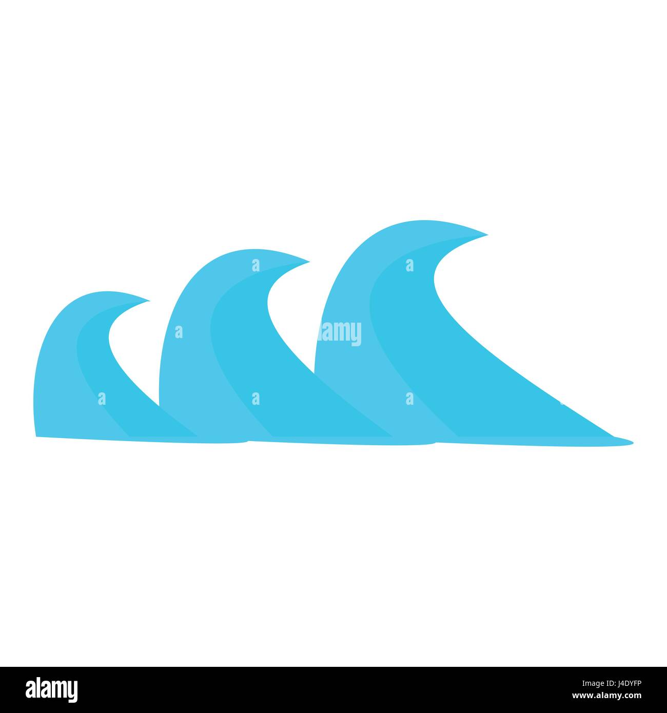 Tres olas en el mar, el icono de estilo de dibujos animados Imagen Vector  de stock - Alamy