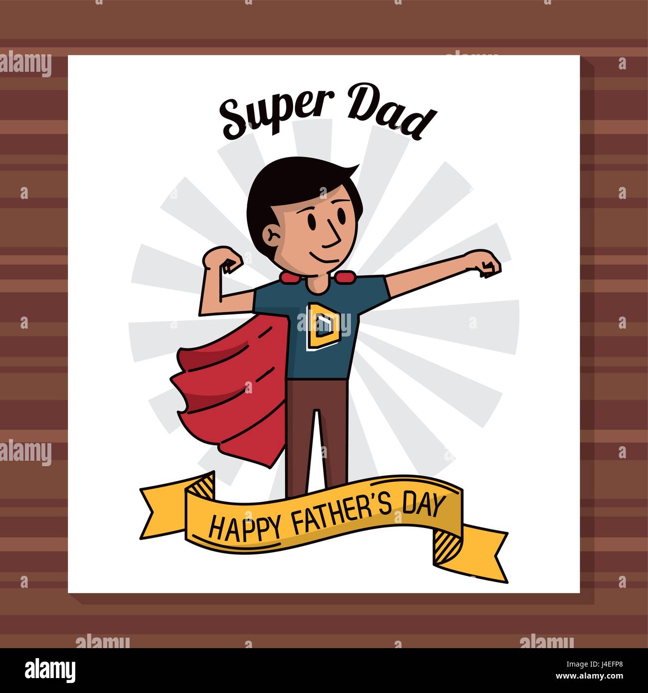 Super papá feliz día del padre tarjeta decoración cinta Imagen Vector de  stock - Alamy