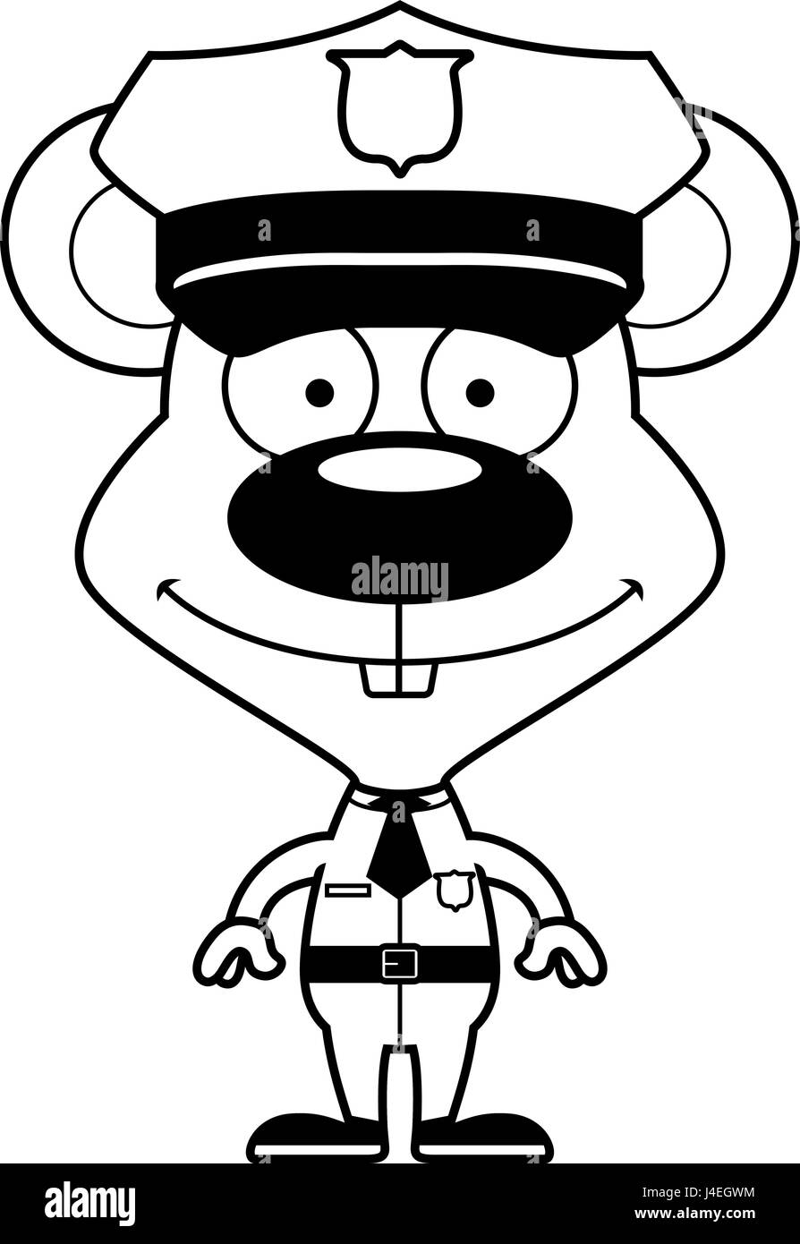 Un oficial de policía de dibujos animados ratón sonriente Imagen Vector de  stock - Alamy