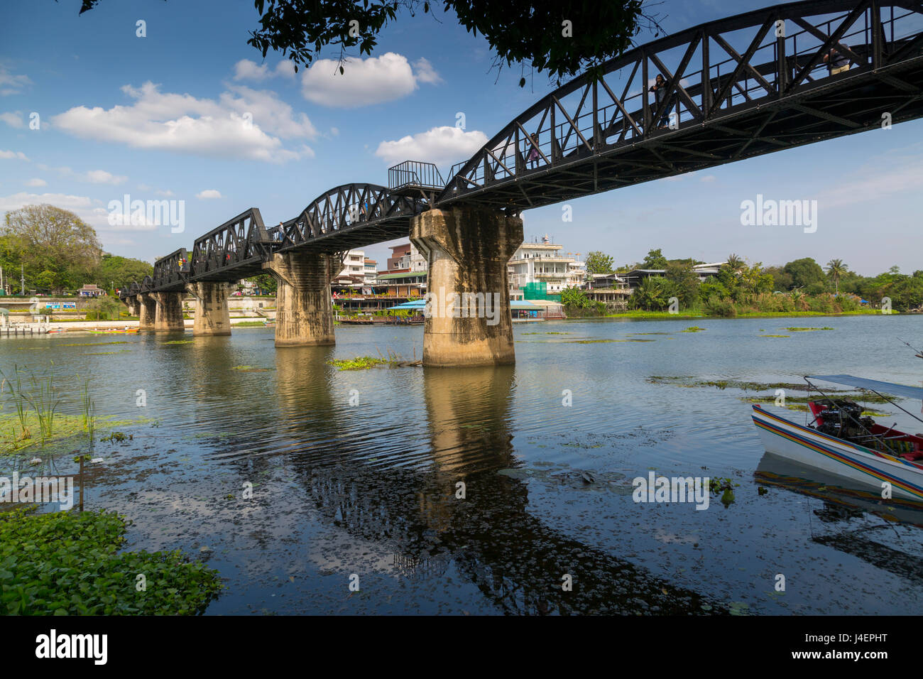 La muerte del puente del ferrocarril, puente sobre el río Kwai, Kanchanaburi, Tailandia, el sudeste de Asia, Asia Foto de stock
