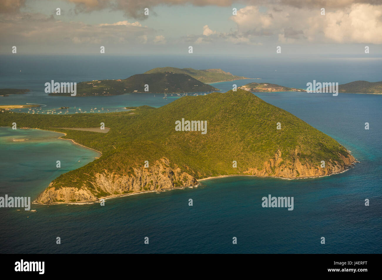 Antena de Beef Island, Islas Vírgenes Británicas, Indias Occidentales, el Caribe, América Central Foto de stock