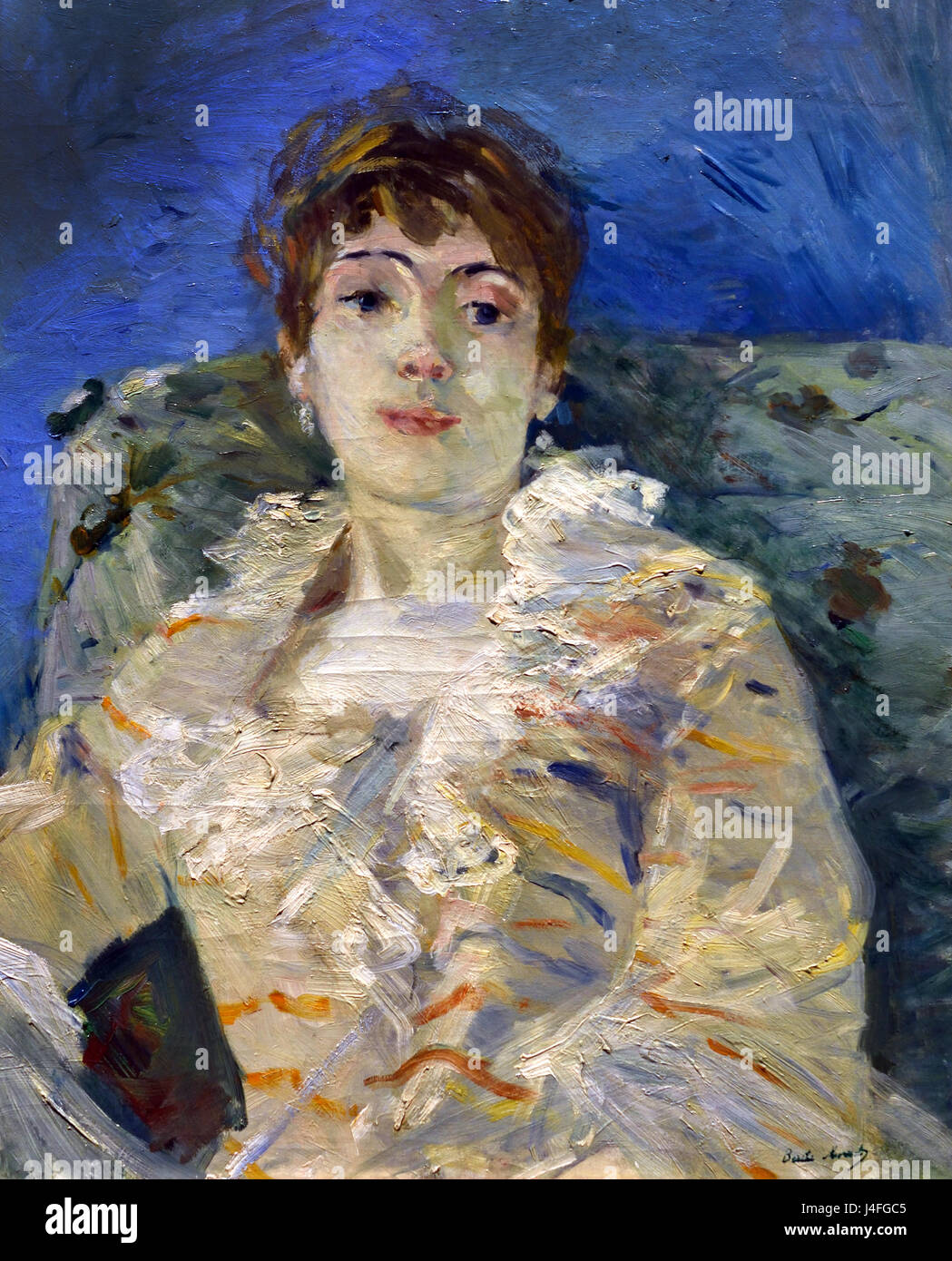 Chica en un Divan 1885, Berthe Morisot 1841 1895 Francia Fotografía de stock Alamy