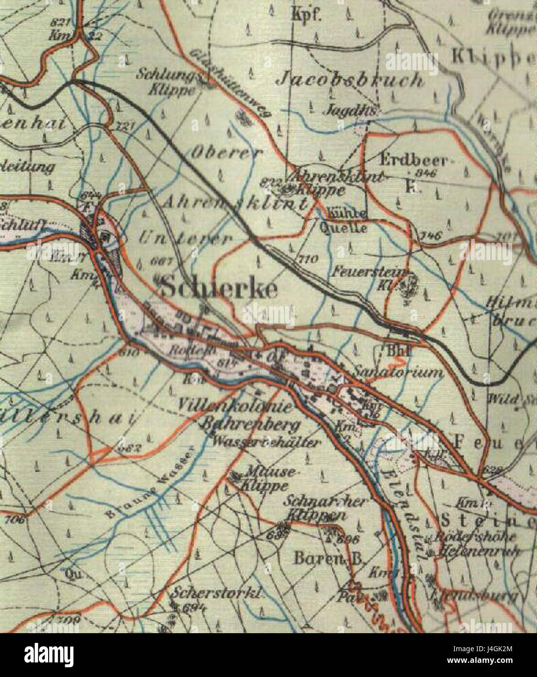 Schierke Karte 1912 Foto de stock