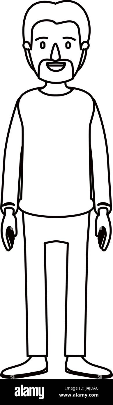 Silueta de cuerpo completo de dibujos animados persona de sexo masculino con la barba y el bigote con ropa Imagen Vector de stock - Alamy Silueta de cuerpo completo de dibujos animados persona de sexo masculino con la barba y el bigote con ropa Imagen Vector de stock - Alamy