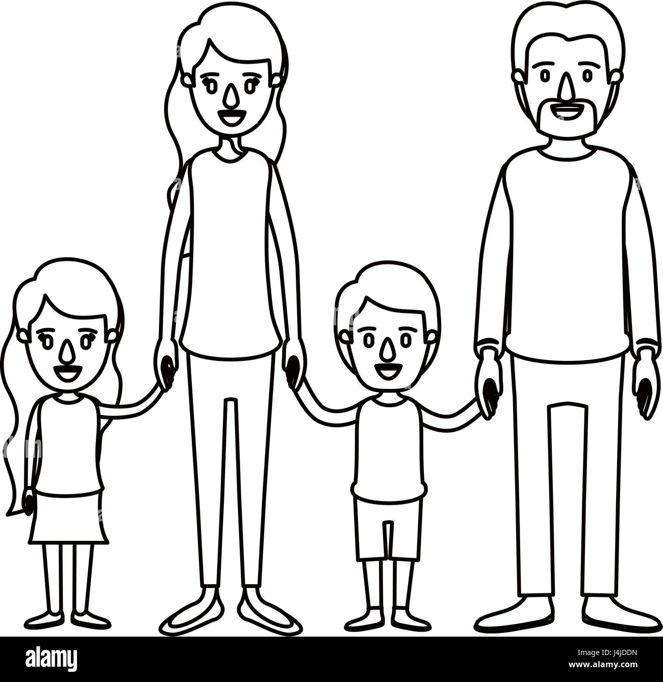 Caricatura familia Imágenes vectoriales de stock - Alamy
