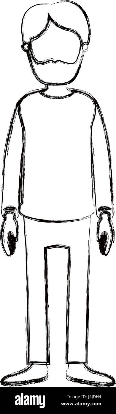 Silueta borrosa caricatura de cuerpo completo con ropa de hombre sin rostro  barbado Imagen Vector de stock - Alamy