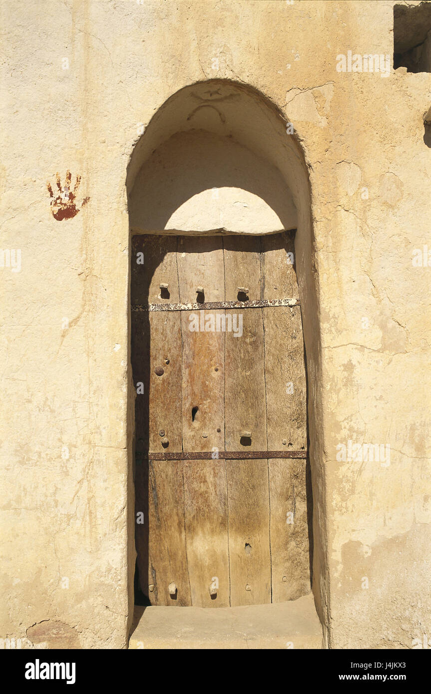 Túnez, la casa, el detalle, la puerta, la fachada, la "mano de Fátima", la  impresión exterior, puerta delantera, puerta de entrada, la cultura, la  Fathma, Fatma, icono de la suerte, la religión,