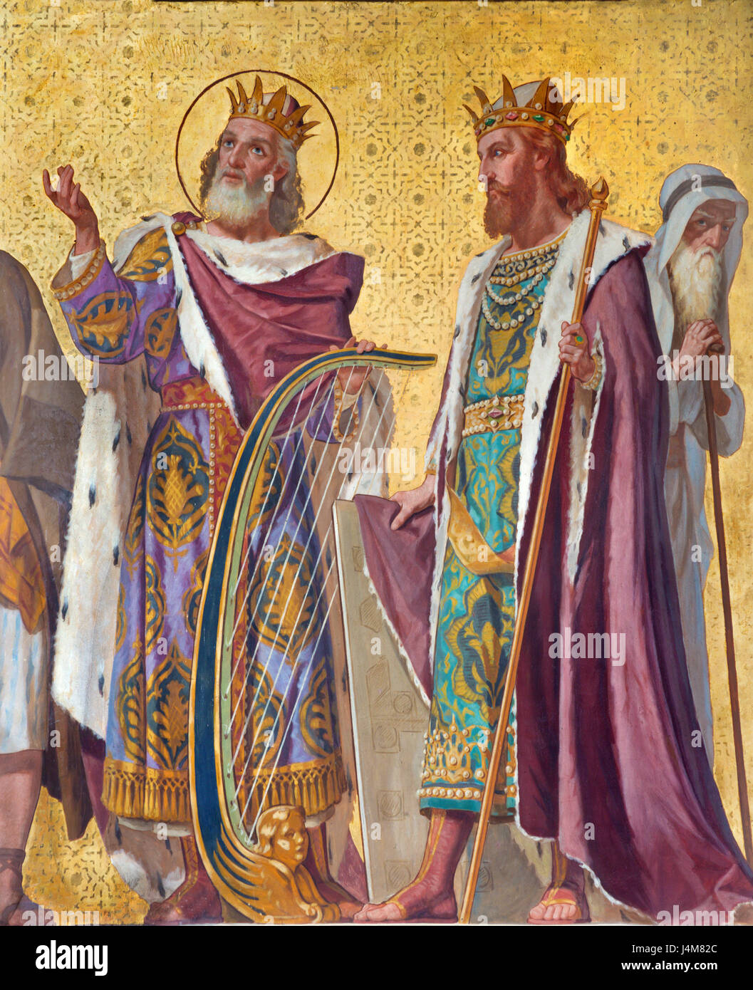 Turín, Italia - 15 de marzo de 2017: el fresco de del Rey David y Salomón  en la iglesia Chiesa di San Dalmazzo por Enrico Reffo (1831-1917 Fotografía  de stock - Alamy