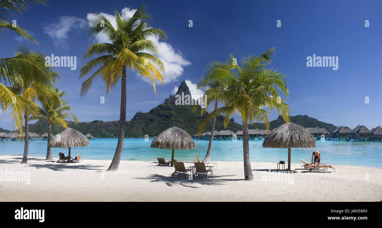 La Polinesia Francesa, Bora Bora, laguna, Monte Pahia, Foto de stock