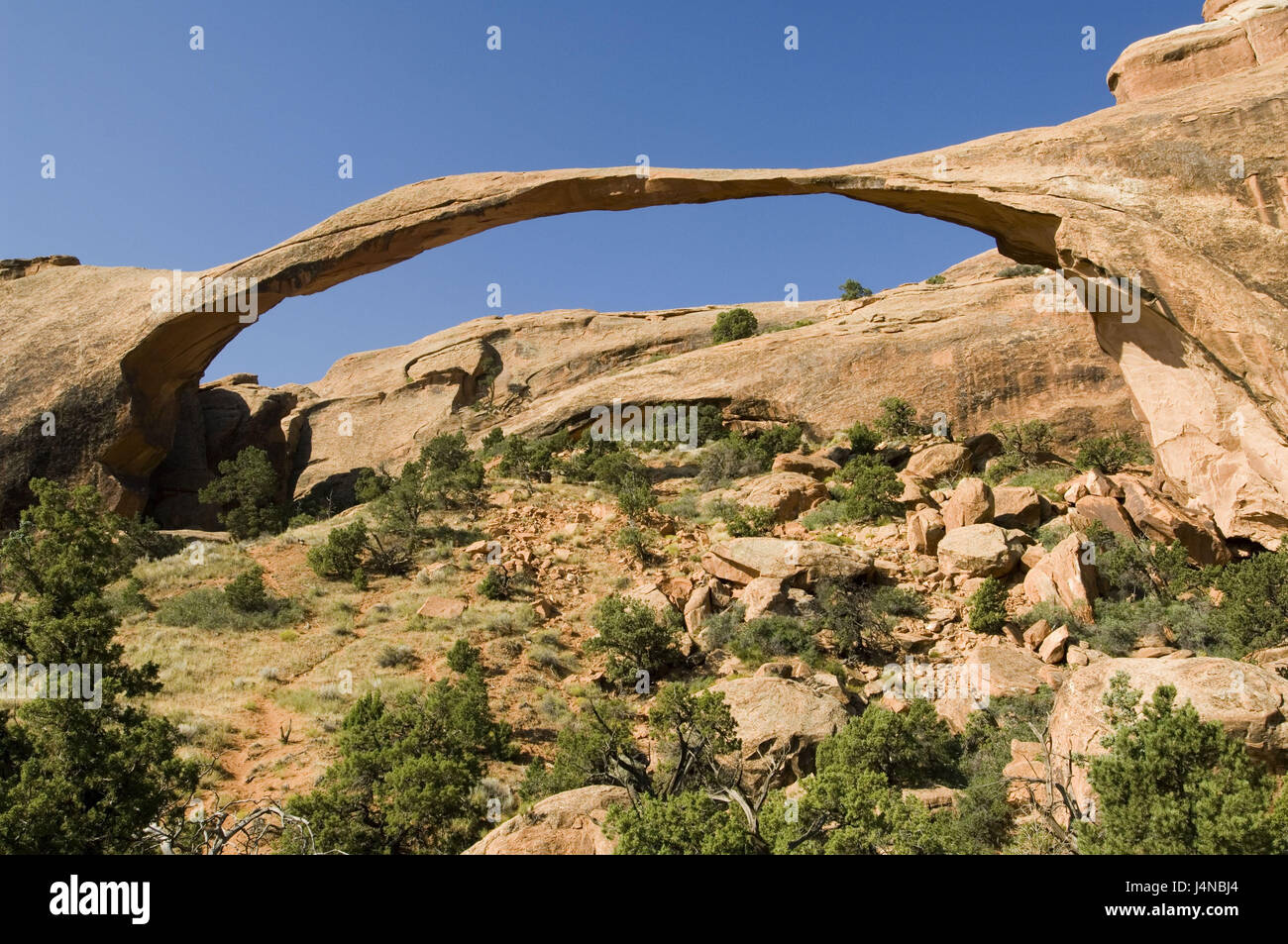 Los Estados Unidos, Utah, el Parque Nacional de Arches, tierra cabo Arch, diablos, guardias, Foto de stock
