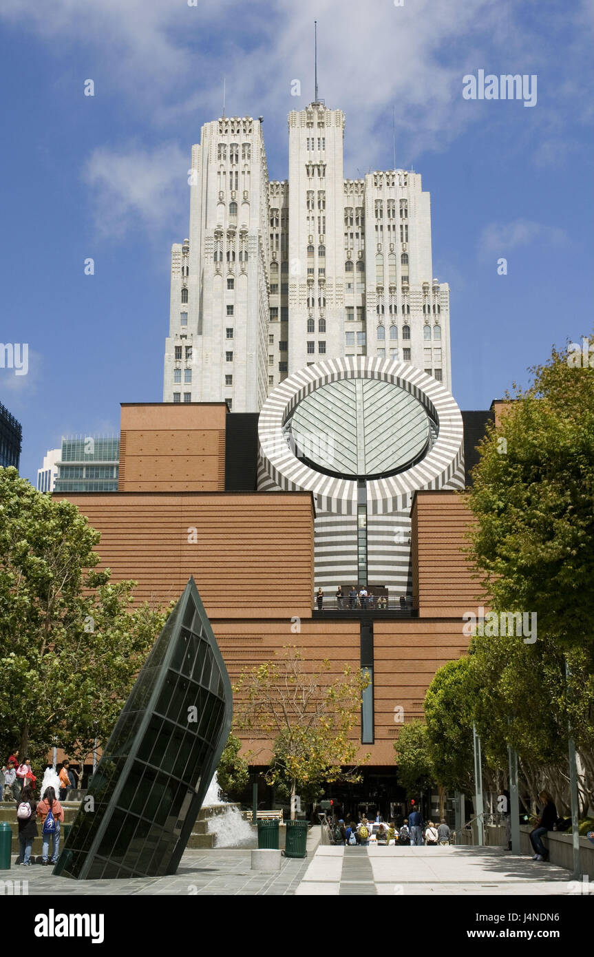 Los EE.UU., California, San Francisco, Yerba Bueno Gardens, el Museo de Arte Moderno de San Francisco, Foto de stock