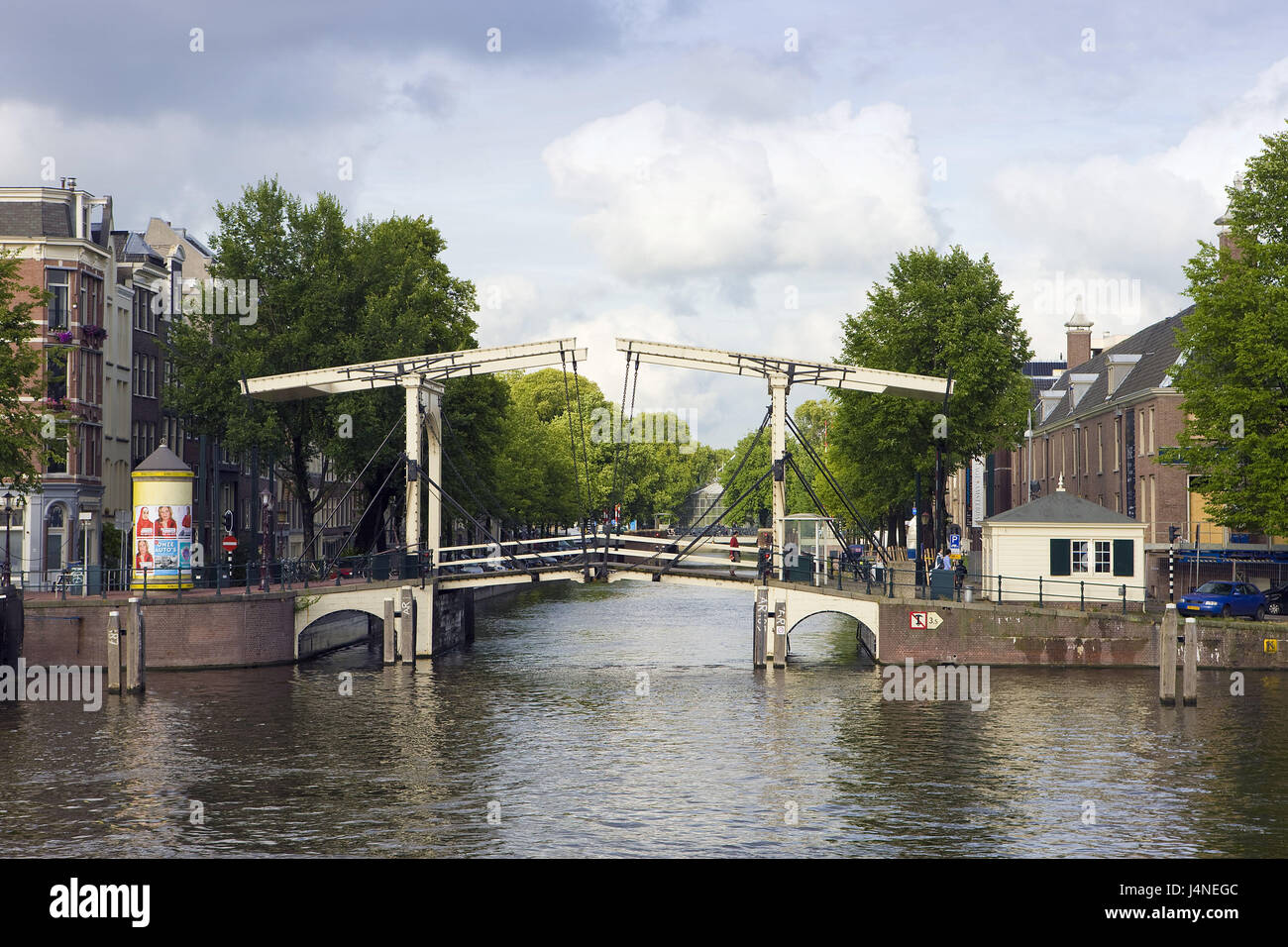 Los Países Bajos, Nordholland, Amsterdam, Keizersgracht, el canal, el puente, Foto de stock