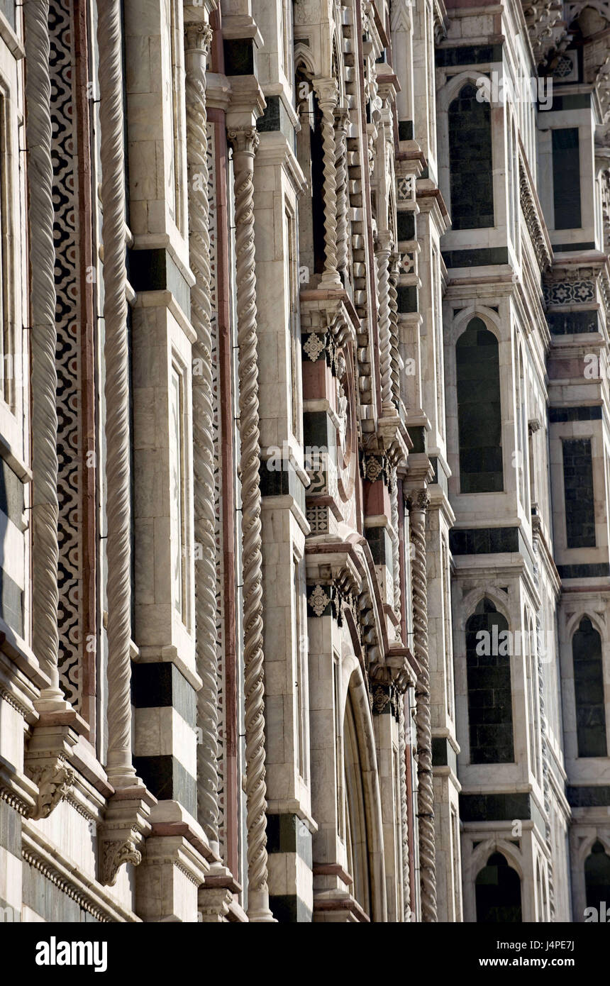 Italia, Toscana, Florencia, Piazza del Duomo, la catedral Tu Santa Maria del Fiore, fachada, detalle Foto de stock