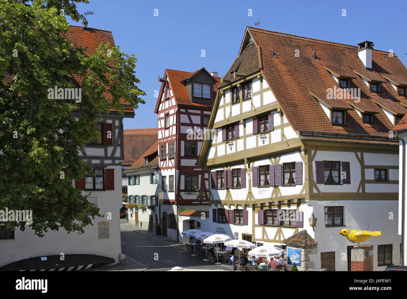 Alemania, Ulm, Casco antiguo, casas con entramados de madera, Foto de stock