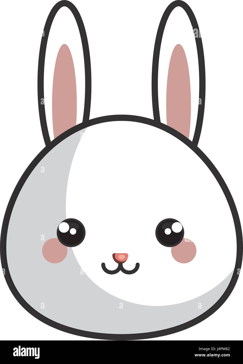 Lindo y tierno conejo estilo kawaii Imagen Vector de stock - Alamy