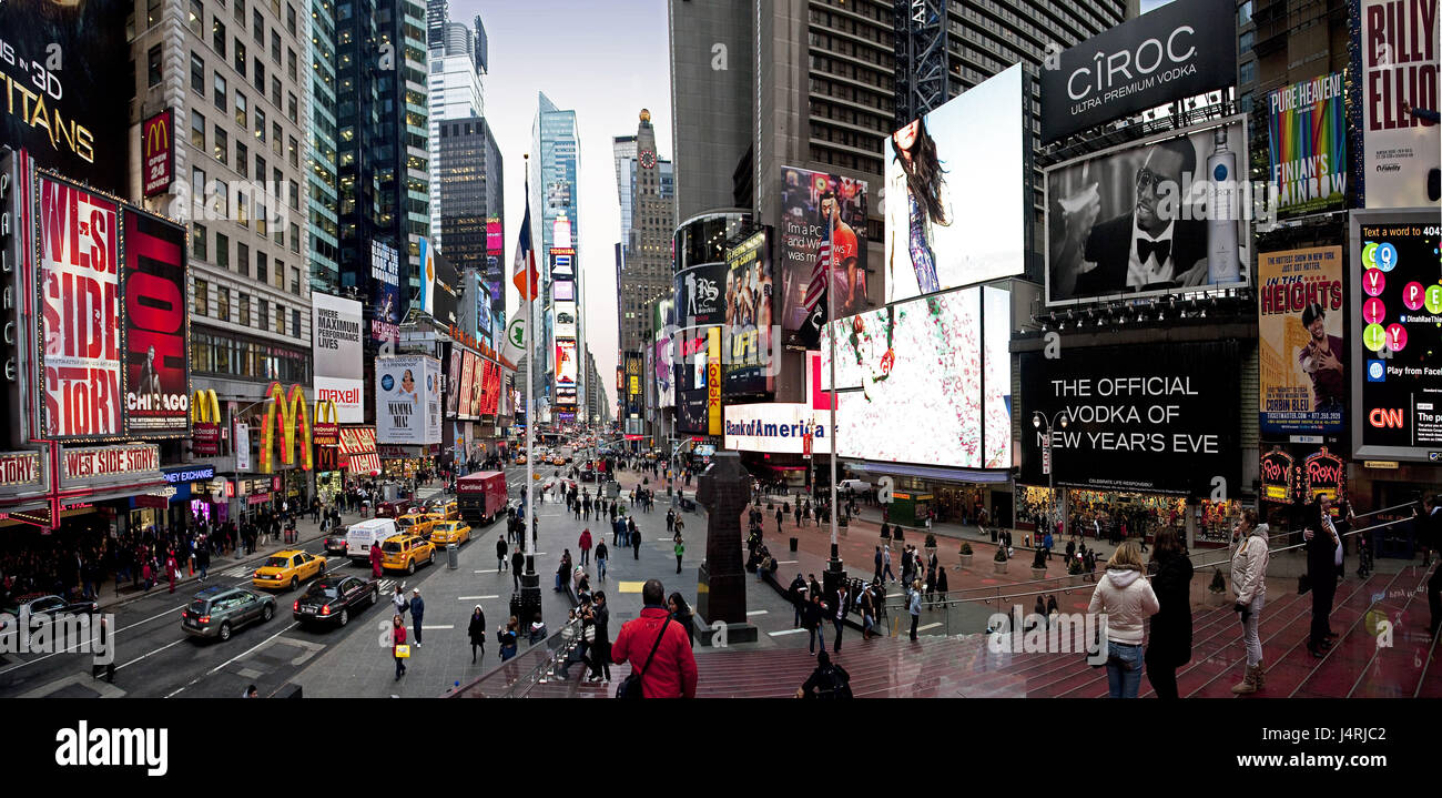 Los EE.UU., la ciudad de Nueva York, Broadway, Times Square, la escena callejera, Foto de stock