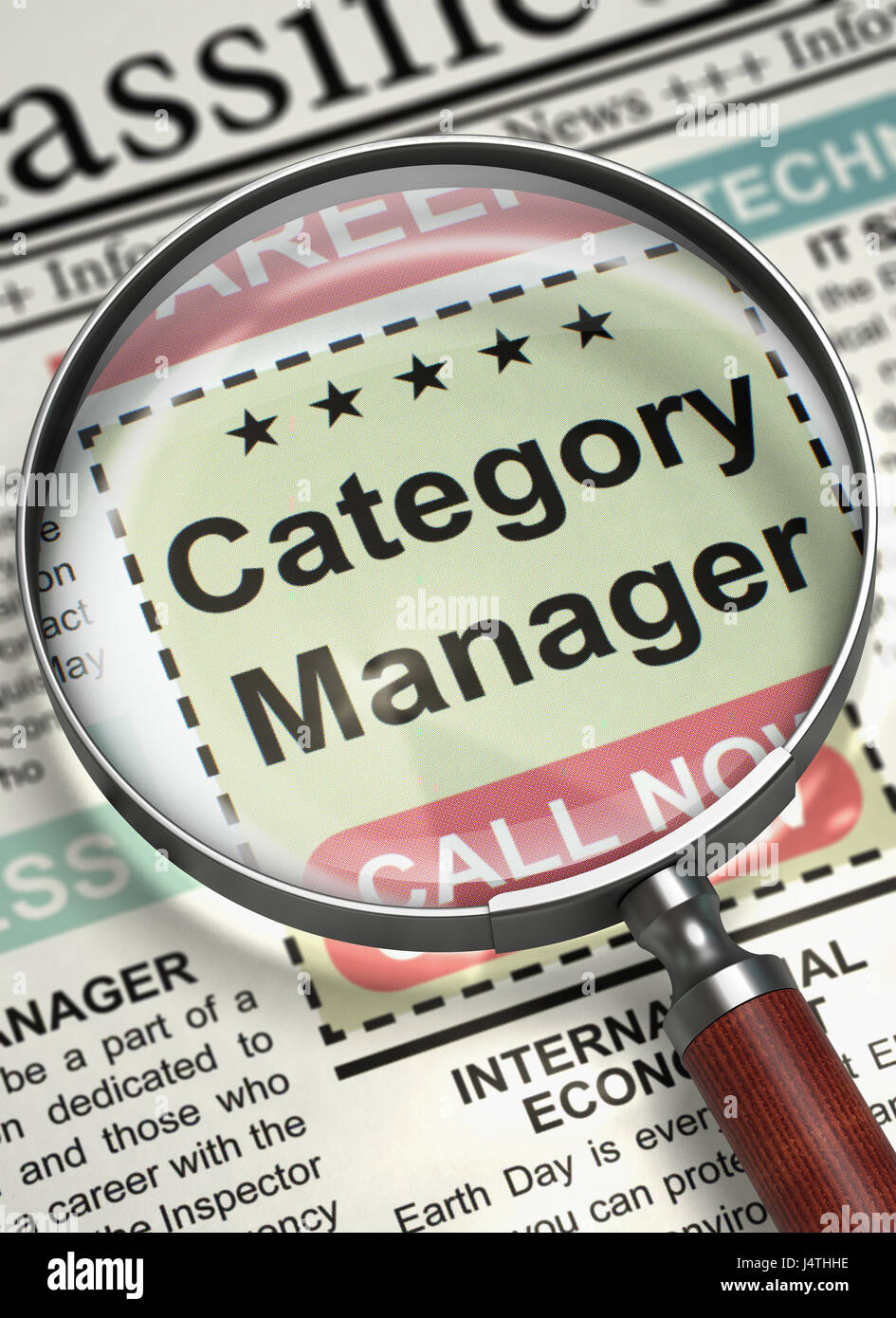 Estamos contratando Category Manager. 3D. Foto de stock