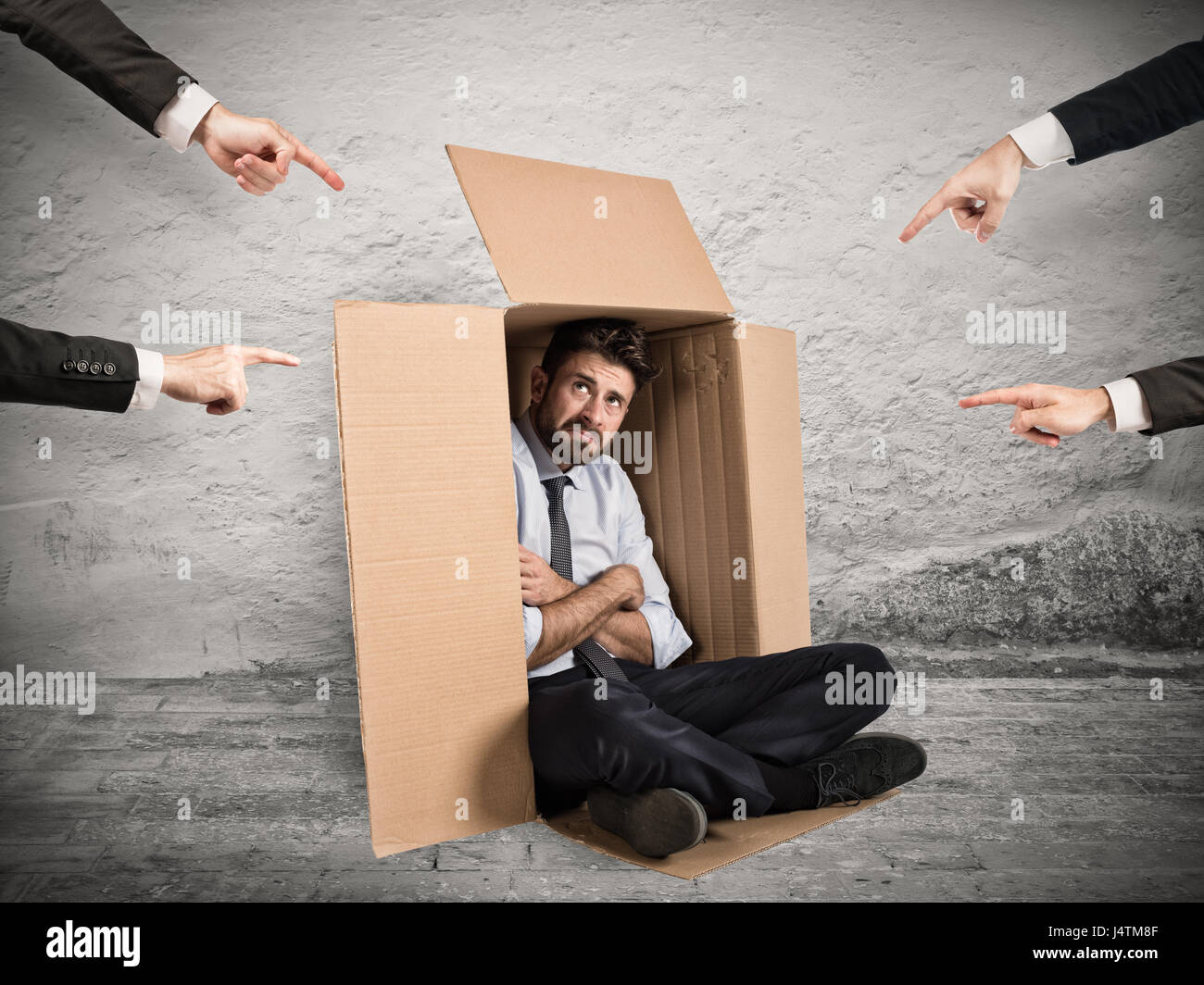 Culpable el empresario indicó por colegas Foto de stock
