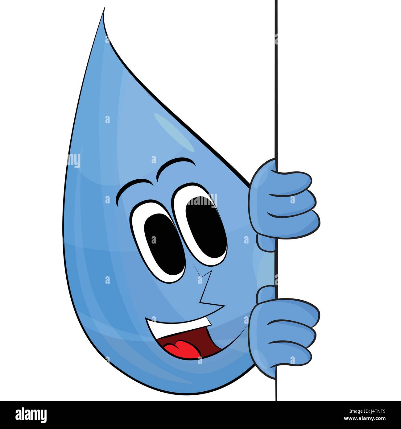 Feliz Gota De Agua Con La Bandera La Mascota Del Personaje