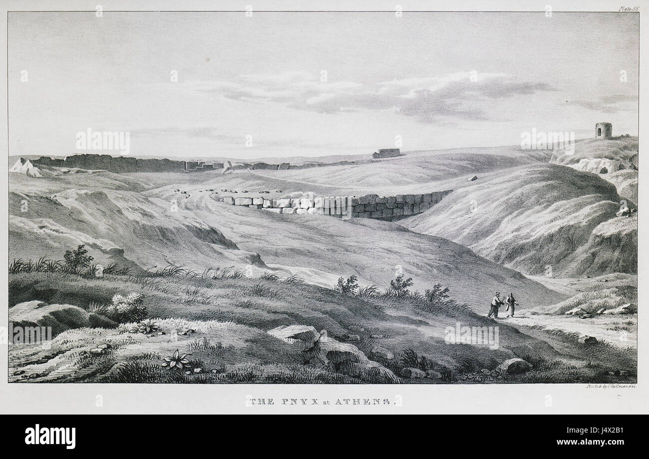 El Pnyx en Atenas 1834 Edward Dodwell Foto de stock