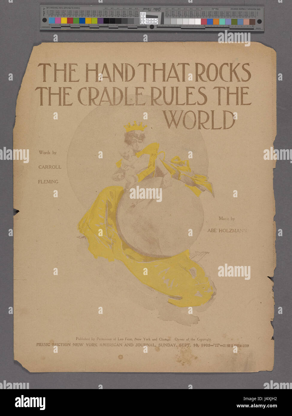 La mano que mece la cuna gobierna el mundo (NYPL Hades 1926856 1955126) Foto de stock